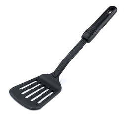 Black plastic kitchen spatula