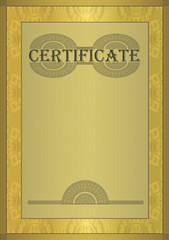 Certificate gold ornament frame