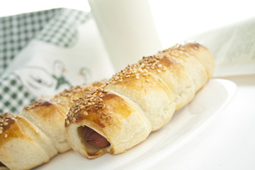 hot dog rolled flaky pastry