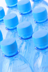 Plastic bottles with water