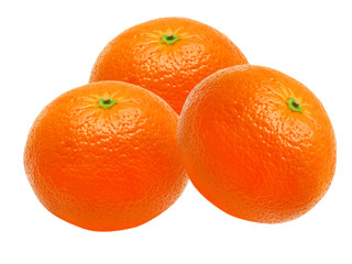 Mandarins isolated on white background