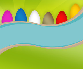 Cartoon Easter Eggs on abstract background