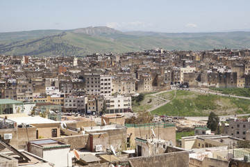 Fototapeta premium Stadtpanorama von Fes in Marokko