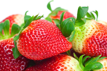 background of red big juicy ripe strawberries