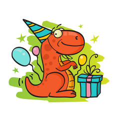 Greeting card with dinosaur