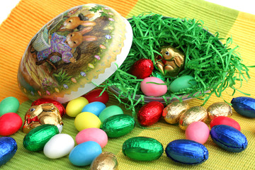 Füllei mit Osternaschwerk