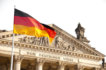 Obraz premium Reichstag - Flaga Bundestagu - Berlin