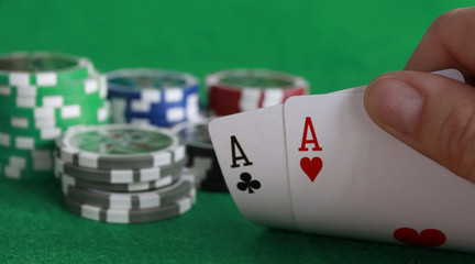 Poker - Chips Spielkarten Ass 7
