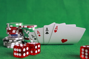 Poker - Chips Spielkarten Ass 53
