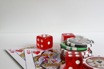 Poker - Chips Spielkarten König Dame 4