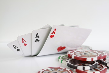 Poker - Chips Spielkarten Ass 29
