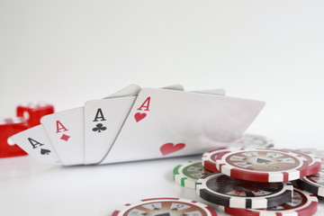 Poker - Chips Spielkarten Ass 31