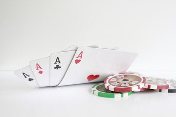 Poker - Chips Spielkarten Ass 35