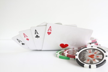 Poker - Chips Spielkarten Ass 37