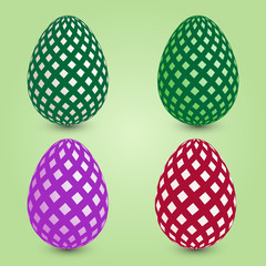 Set of four easter eggs