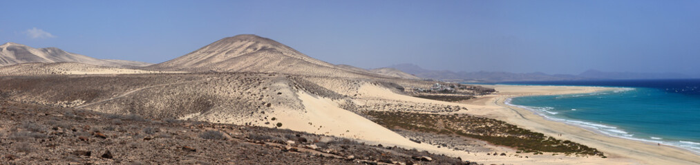 panoramique sur la côte de jandia à fuerteventura