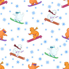 Background, teddy bears ski