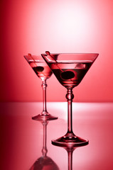 Cocktail on red