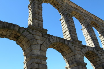 Obraz premium The famous Roman Aqueduct in Segovia in Spain.