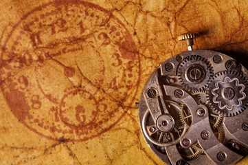 Fototapeta na wymiar Close-up of an ancient gears