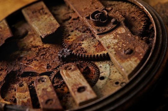 Close-up of an ancient gears