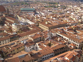 Obraz premium Florence - aerial view from the top of the Cathedral dome (BHrunelleschi's dome)