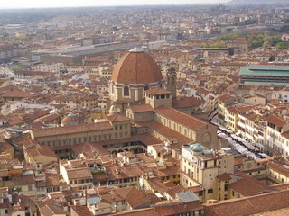 Fototapeta premium Florence - aerial view from the top of the Cathedral dome (Brunelleschi's dome)