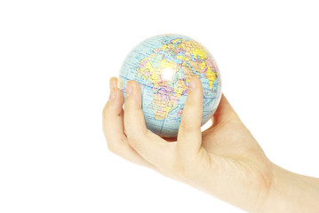 globe in hand