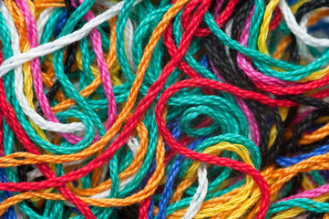 colorful cotton embroidery threads closeup - 30891358
