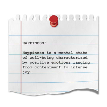 Recorte de papel texto HAPPINESS