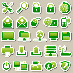 computer Green Stickers