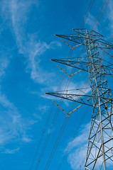 high voltage electric pillar and sky