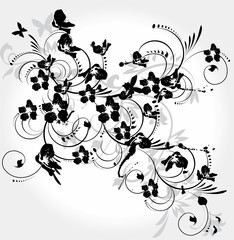 Decorative floral element for design, vector illustration