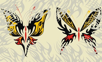 vector grunge butterfly