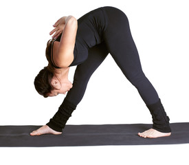 yoga excercising parshvottanasana