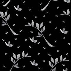 Fototapeta premium Seamless wallpaper a seam with flower and leaves