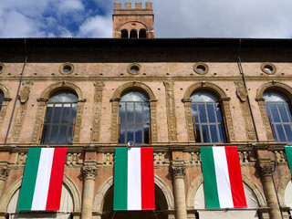 Bologna, particolare del palazzo del Podest&agrave;