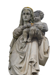 Fototapeta na wymiar Pomnik kobieta z dziecka na cmentarz
