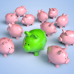 Grünes Sparschwein - ökologische Geldanlage