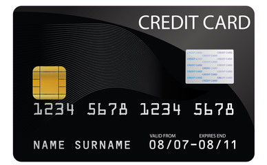 Credit Card design in Black Platinum premium