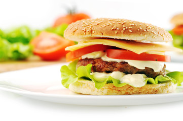 hamburger with cutlet