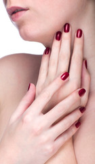 Beautiful red woman fingers