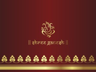 Ganesha, Hindu wedding card design , royal Rajasthan, India