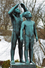 Fototapeta na wymiar Sculpture at Vigeland Park in Oslo, Norway