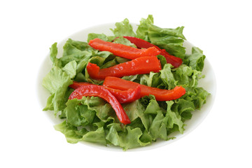 salad with pepper on a plate