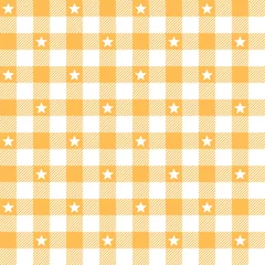 Seamless Pattern Yellow Check Stars © Jan Engel