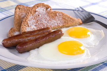 Sausage, Eggs, and Toast