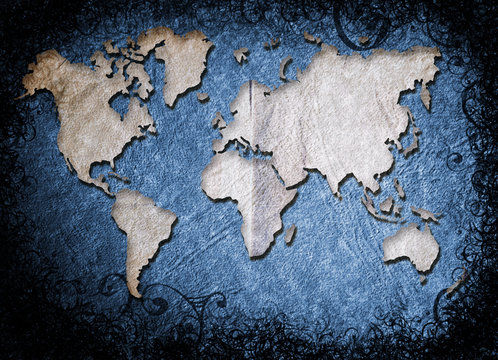 Fototapeta grunge world map