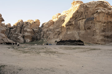 Beduins close to little Petra in Jordan