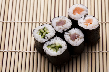 Rolls of sushi